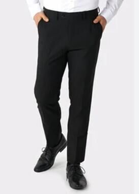 OPPOSUITS Mens Slim Fit Dress Pants 36 x 33 Black Straight Leg Flat Front NWOT